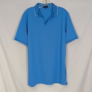 EUC Peter Millar Crown Crafted Blue Polo Shirt Mens Size Large Golf